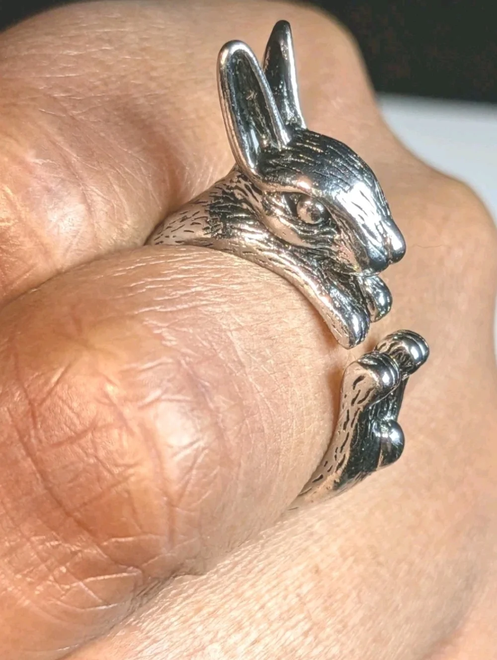 Retro Rabbit Shaped Adjustable Ring Open Ring Fashion Stereoscopic Unisex